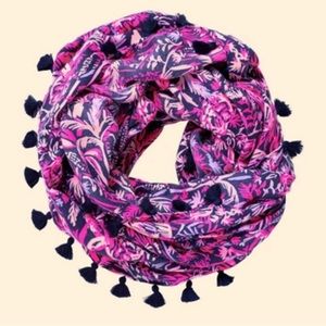 Lilly Pulitzer Infinity Loop Scarf Bright Navy Swing of Things New with Tags